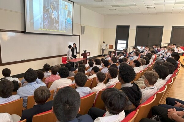 Parents attending a school event